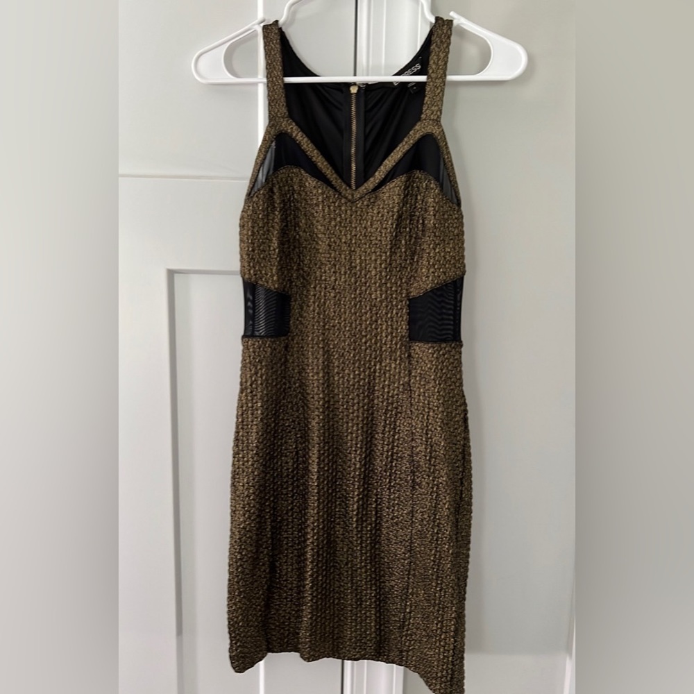 Sexy Mesh Cutout Gold Express Dress Sz 4
